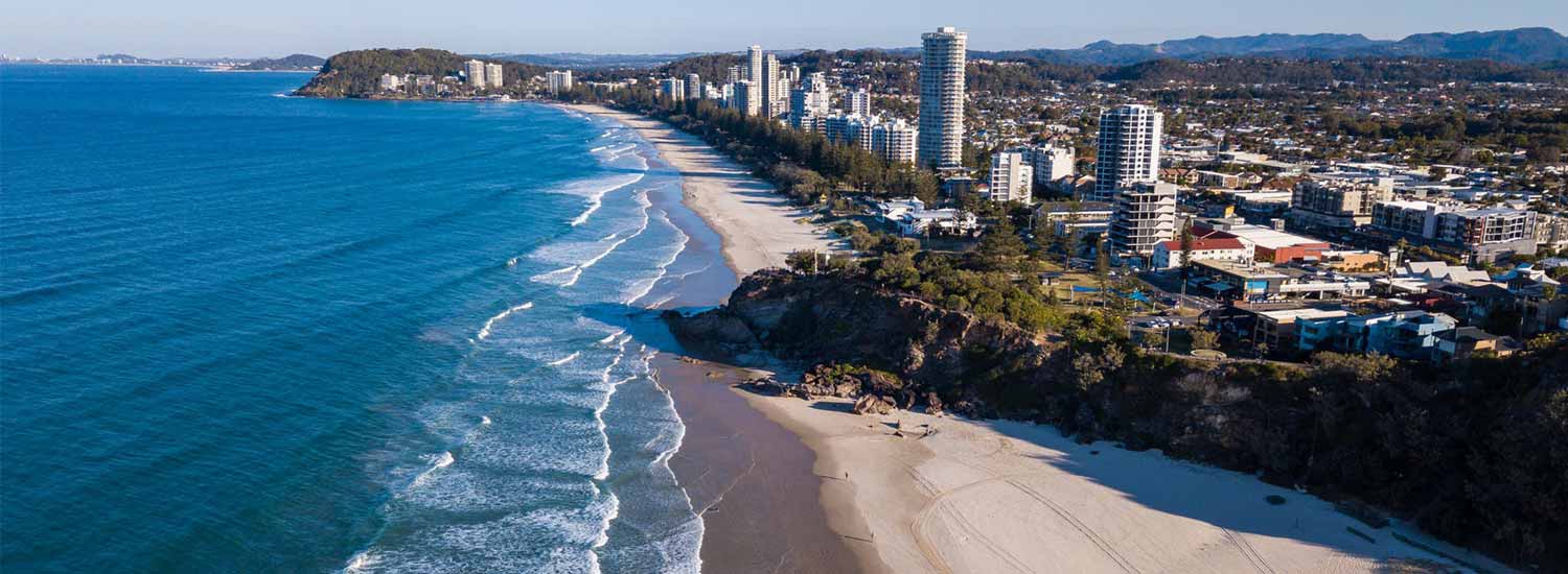 City against an ocean in Australia