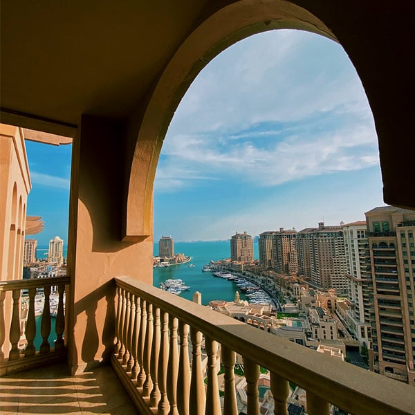 Balcony overlooking the sea, Qatar