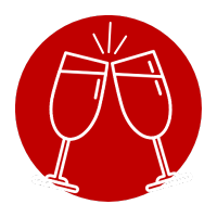 Clinking wine glasses icon