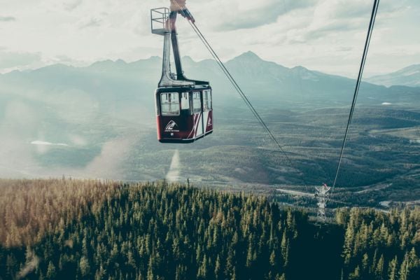 Cable car in Banff National Park