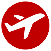 Airplane circle icon