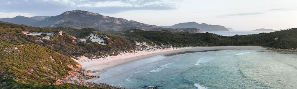 Beach and mountains in Australia