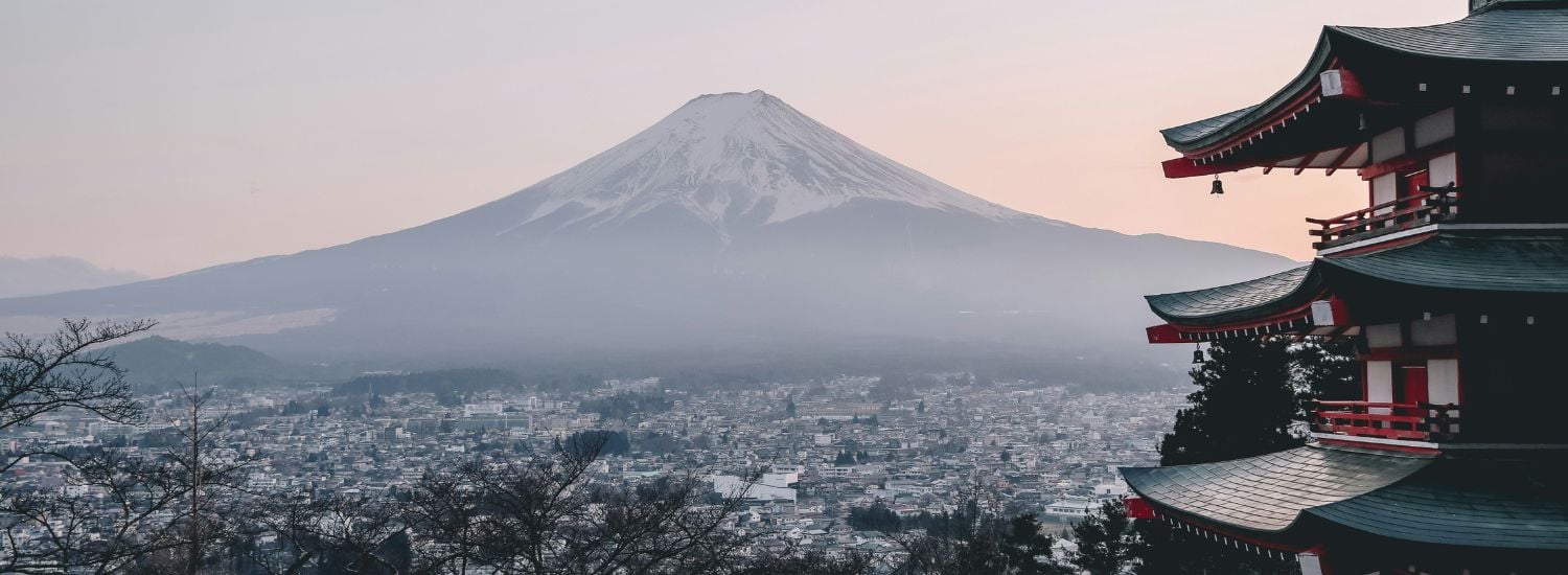 View looking over Mt Fuji in Japan
