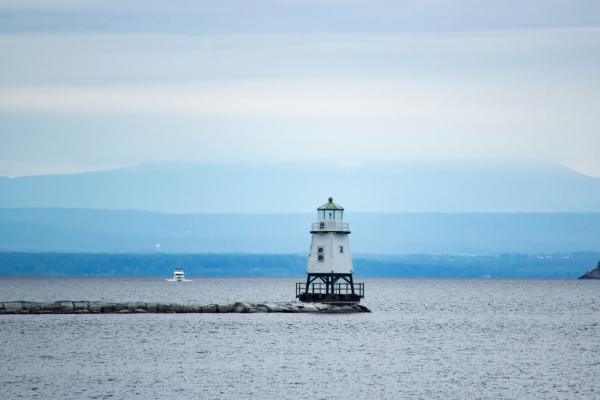 Lighthouse on a lake in Vermont
