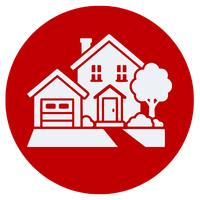 Detached house with a driveway icon