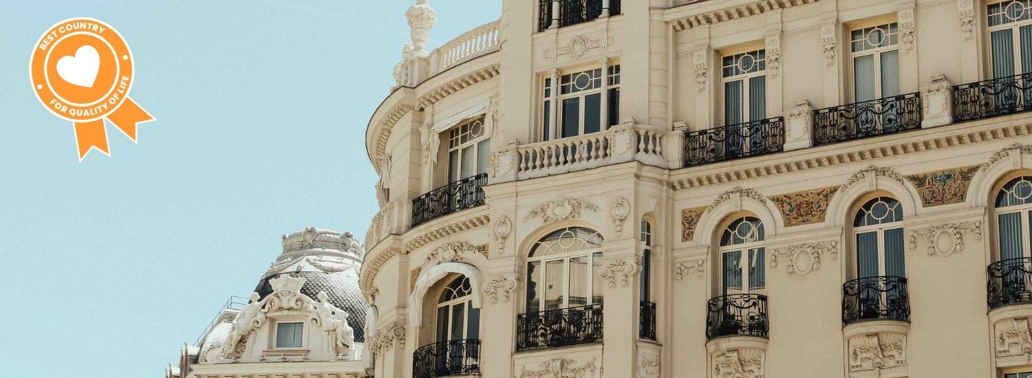 Close-up of an ornate building in Spain