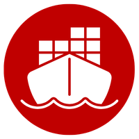 Conatiner ship circle icon
