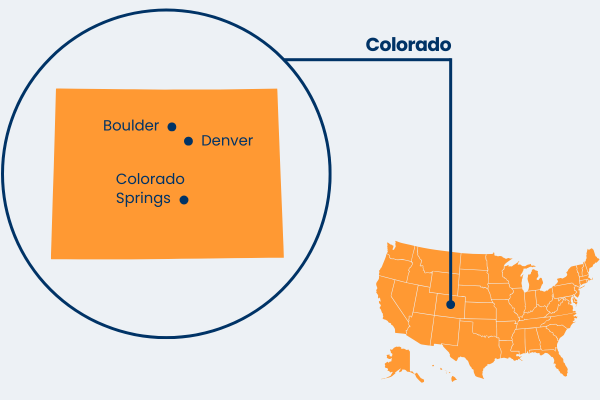 Colorado US state map graphic