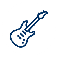Electric guitar line icon