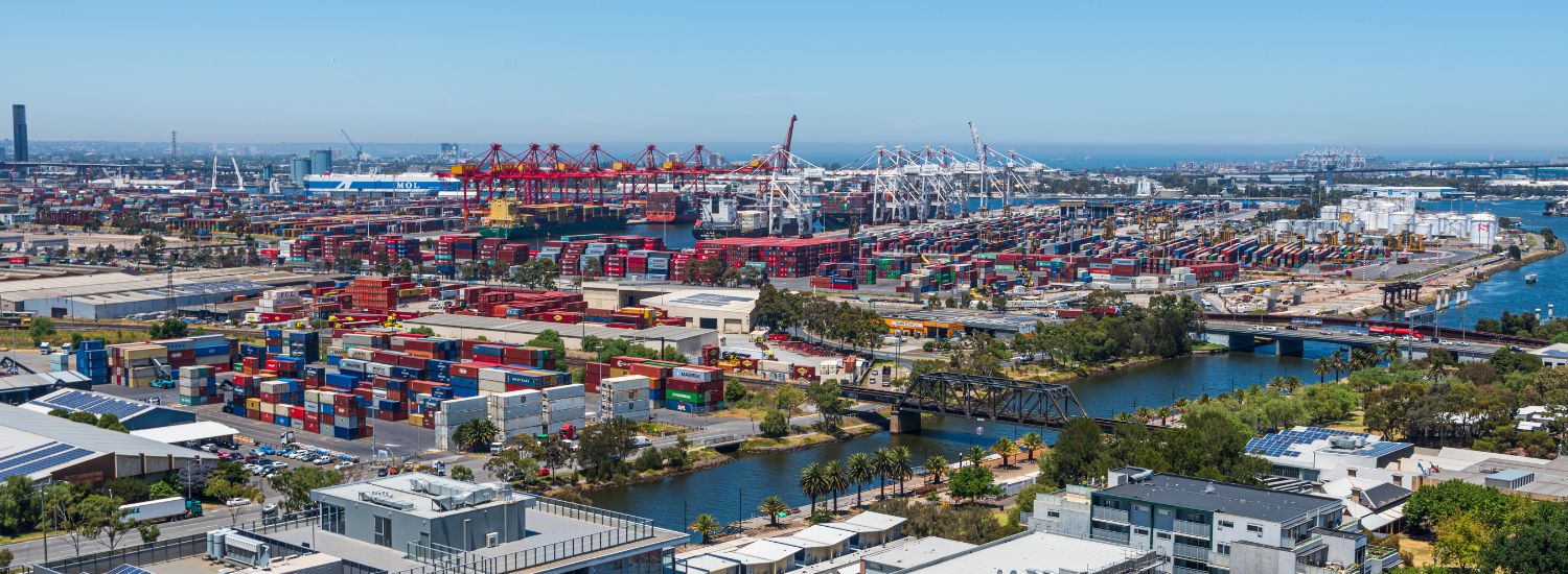 Container terminal and port facilities in Melbourne, Australia