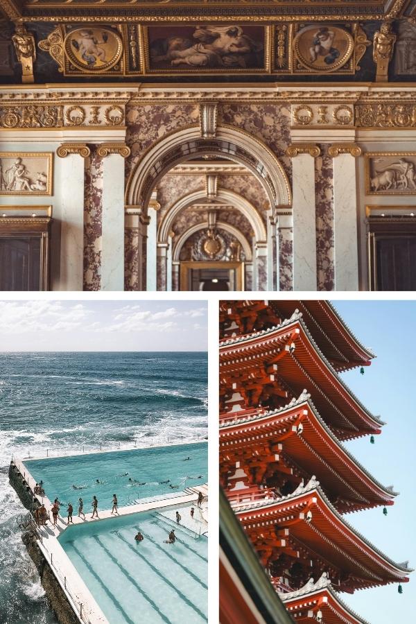 Collage of Paris, Sydney and Tokyo images