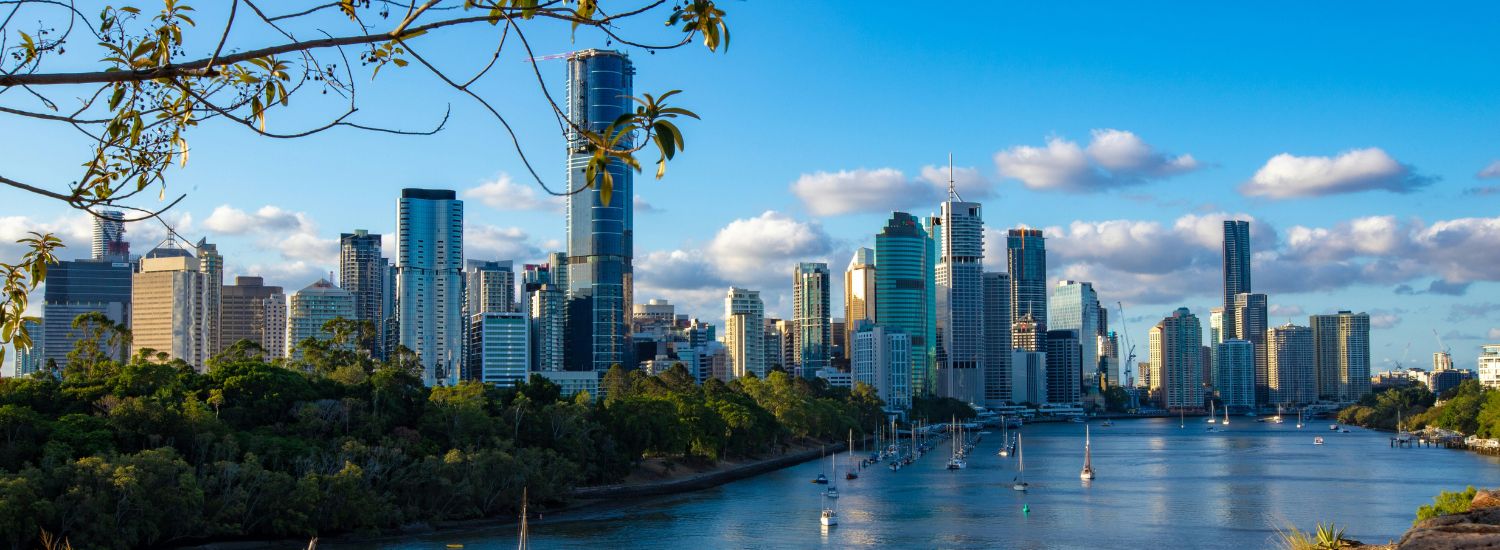Brisbane city skyline overlooking the Brisbane River