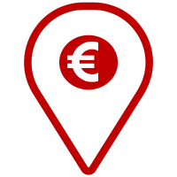 Euro sign icon pin