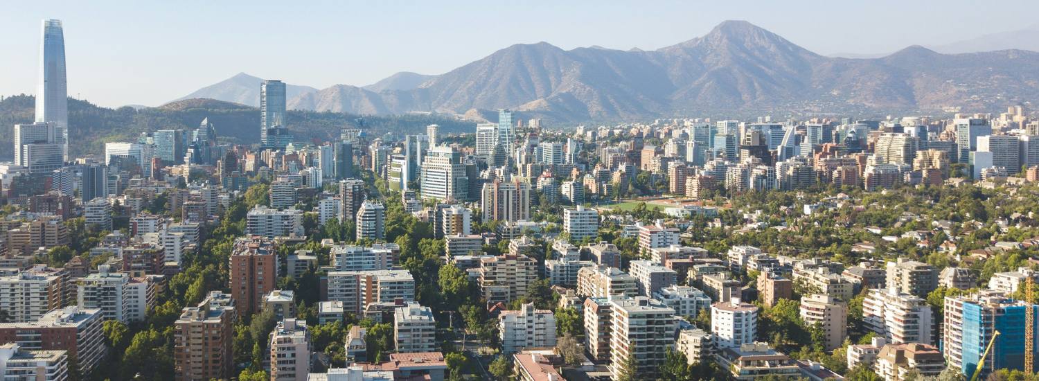 Aerial photo of Santiago in Chile