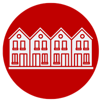 Row of townhouses icon